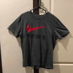 Nike Kids Charcoal Tee with Red Swoosh